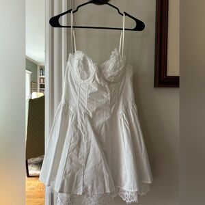 NWT For Love and Lemons White Lace Bust A-Line Dress Straps - Graduation / Prom